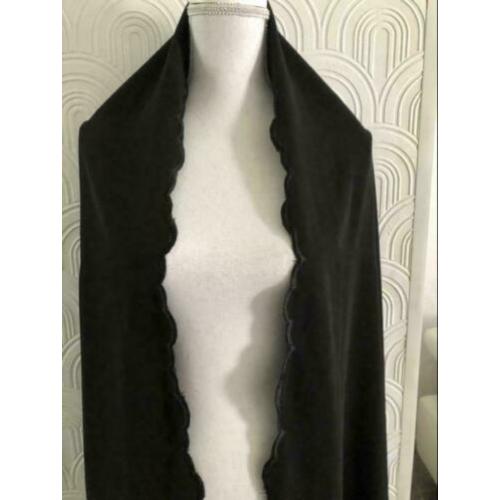 Polyester sjaal - 55 x 196 cm - zwart