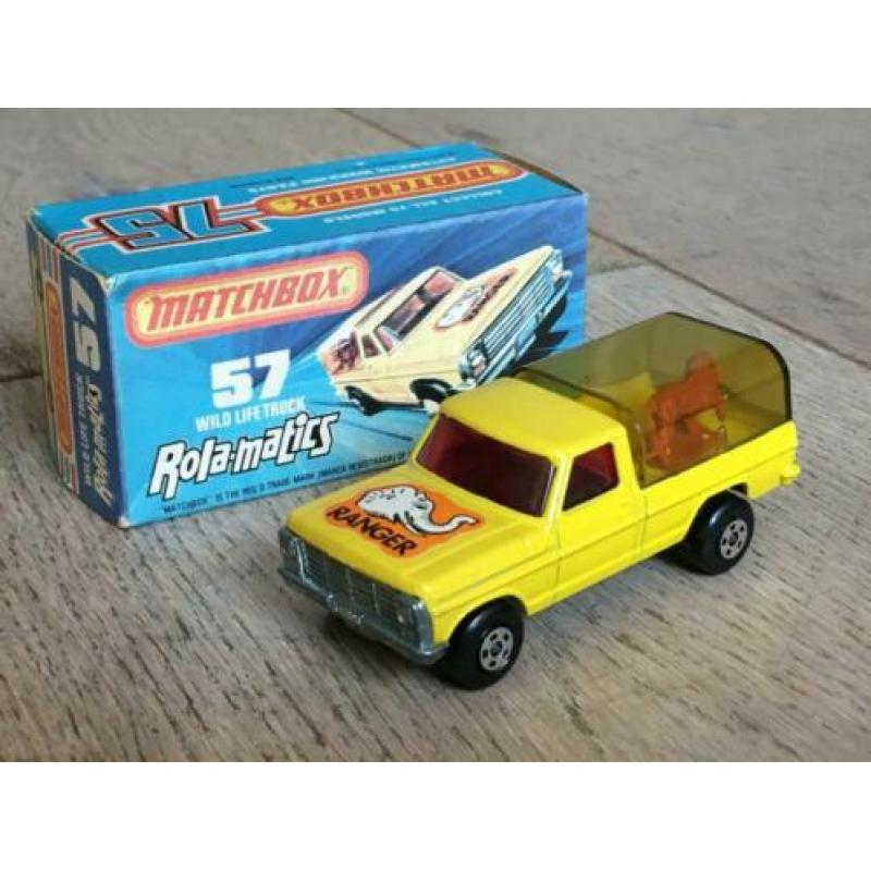 Matchbox Superfast Rolamatics 57 – Wildlife Truck Ford geel