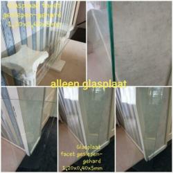 ALLEEN GLASPLAAT TE KOOP Glasplaat facet geslepen-gehard 1,2