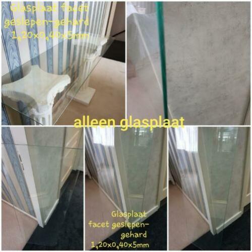 ALLEEN GLASPLAAT TE KOOP Glasplaat facet geslepen-gehard 1,2