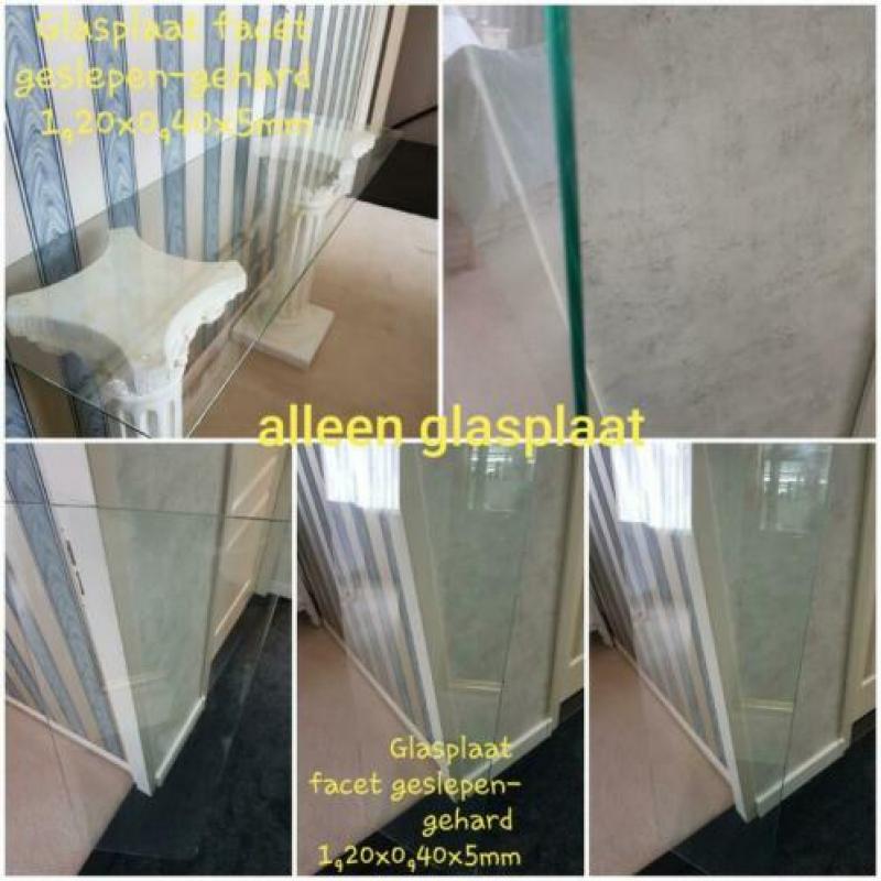 ALLEEN GLASPLAAT TE KOOP Glasplaat facet geslepen-gehard 1,2