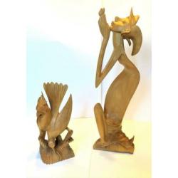 Art deco Balinese houten sculpturen