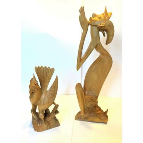 Art deco Balinese houten sculpturen