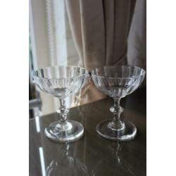 Antieke Franse 3 champagne coupes 19e eeuw