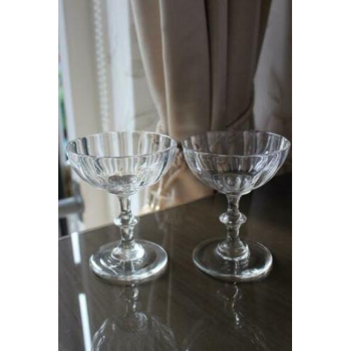 Antieke Franse 3 champagne coupes 19e eeuw
