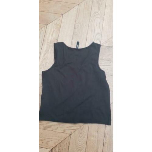 Zwart cropped top PAGE met kant S NIEUW