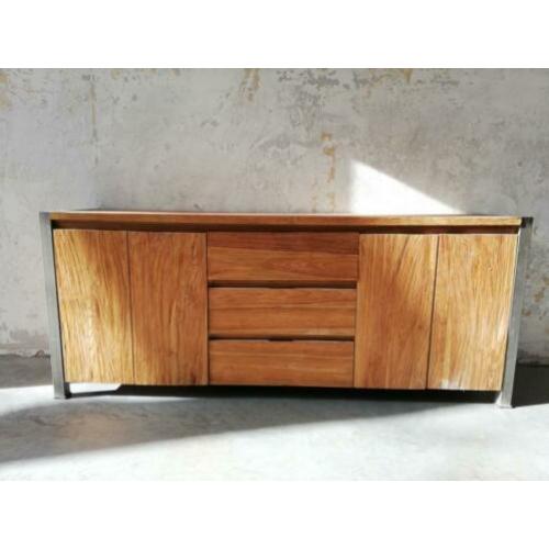Massief teak houten dressoir 188cm breed