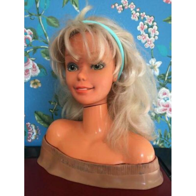 Vintage make up hoofd Mattel Barbie 1986 arco kaphoofd uniek