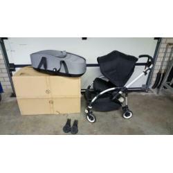 zgan bugaboo bee zwart met grijze wieg prachtig handig buggy
