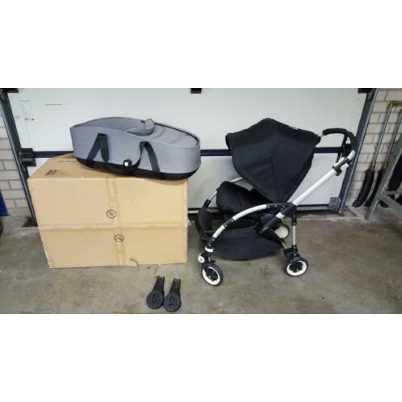 zgan bugaboo bee zwart met grijze wieg prachtig handig buggy