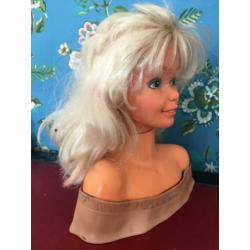 Vintage make up hoofd Mattel Barbie 1986 arco kaphoofd uniek