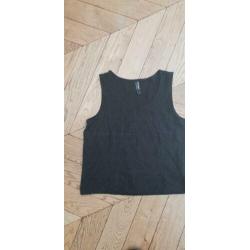 Zwart cropped top PAGE met kant S NIEUW