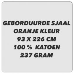 Sjaal - geborduurde - oranje kleur - 93 x 226 cm