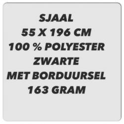 Polyester sjaal - 55 x 196 cm - zwart