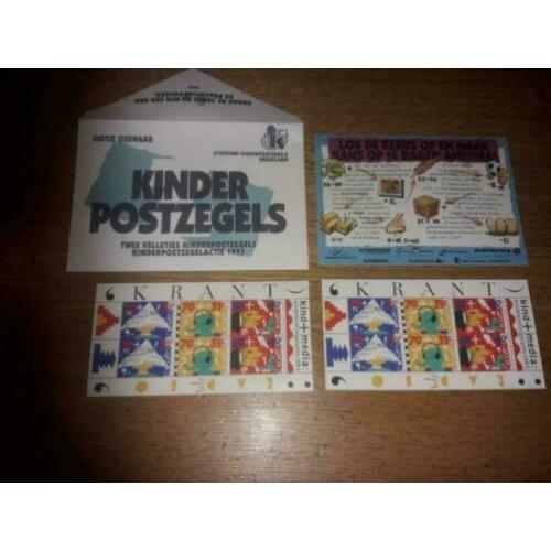 Originele enveloppen kinderpostzegels 1993 nederland