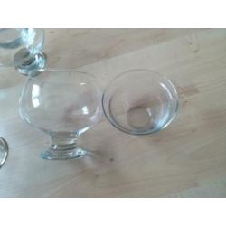 4 stuks glazen met losse inzetglazen
