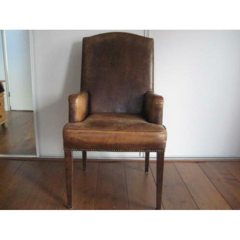 Prachtige schapenleren bureaustoel of fauteuil