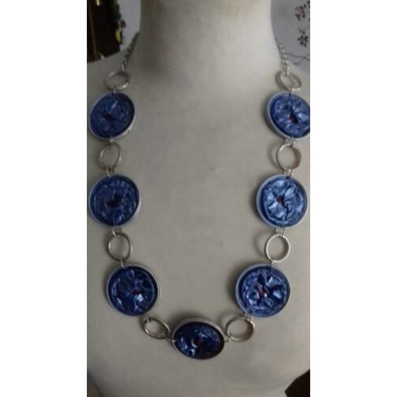 Uniek! Mooie blauwe Nespresso Art ketting