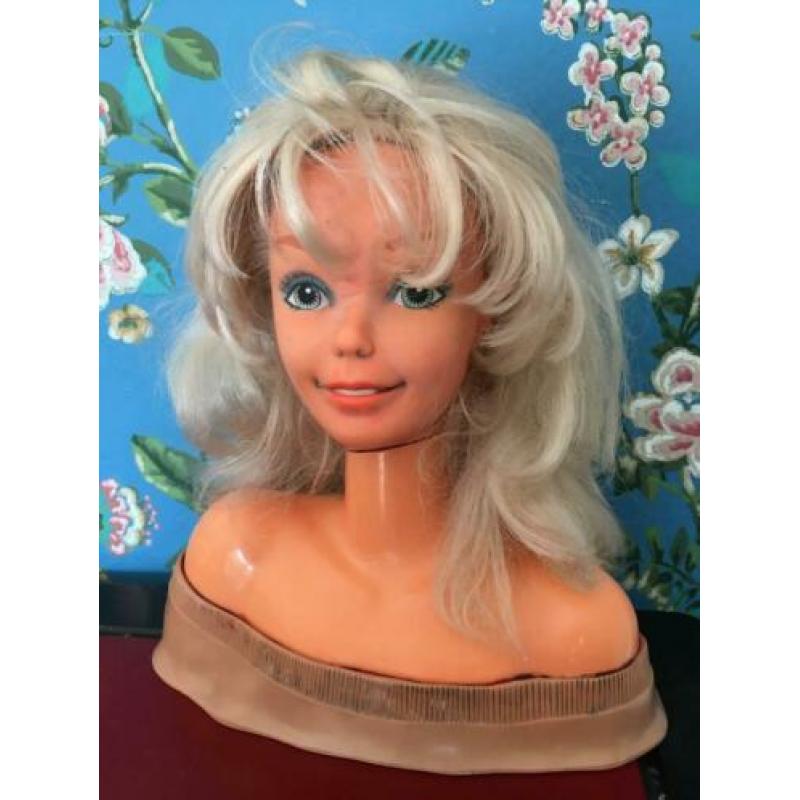 Vintage make up hoofd Mattel Barbie 1986 arco kaphoofd uniek