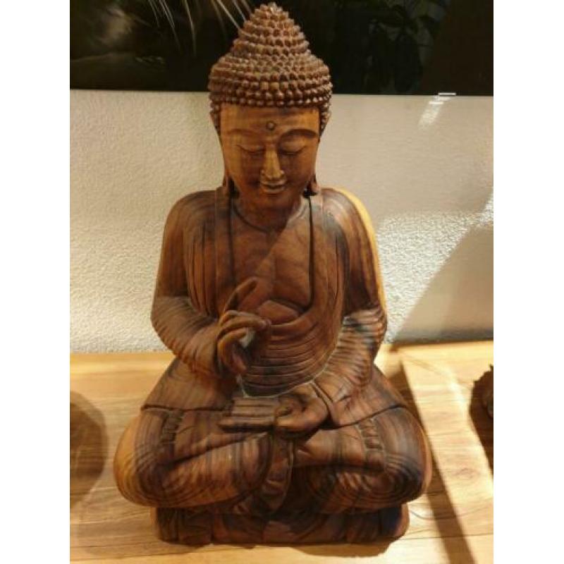 Houten boeddha beeld