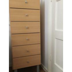 Ladekast eiken 6 lades