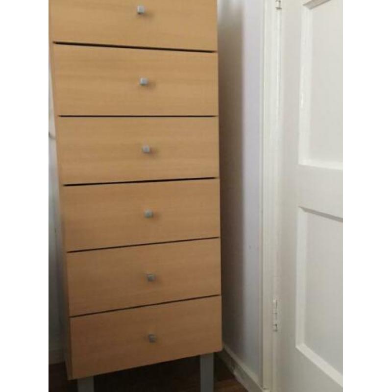 Ladekast eiken 6 lades