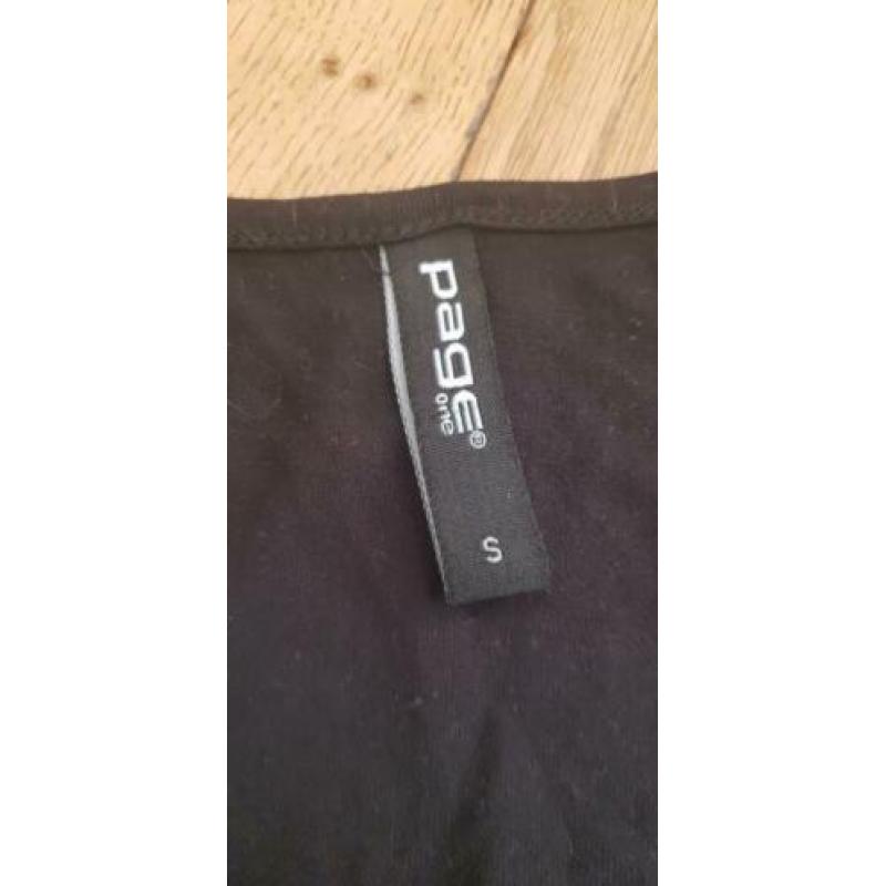 Zwart cropped top PAGE met kant S NIEUW