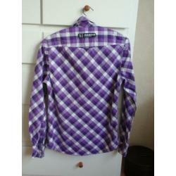 Mills Brothers: Paars/Wit Geruite Blouse maat XS