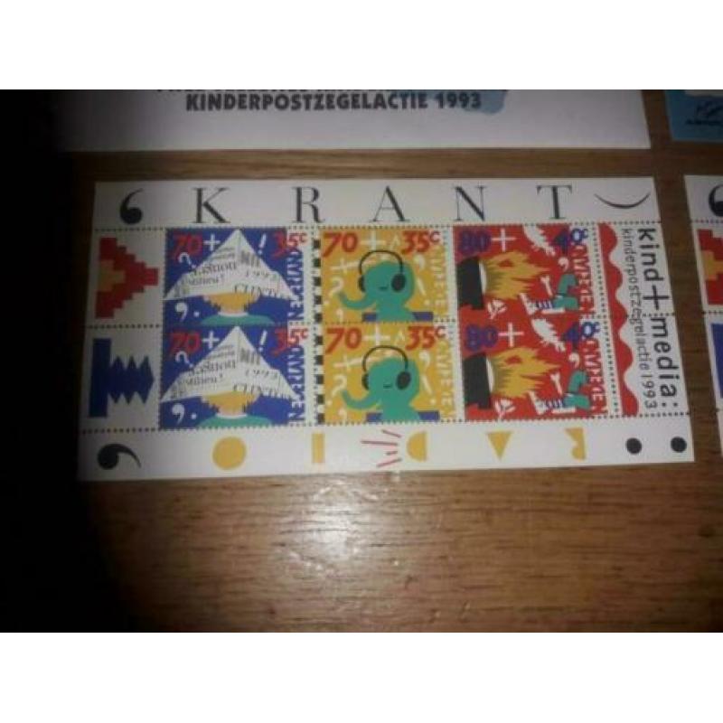Originele enveloppen kinderpostzegels 1993 nederland