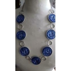 Uniek! Mooie blauwe Nespresso Art ketting