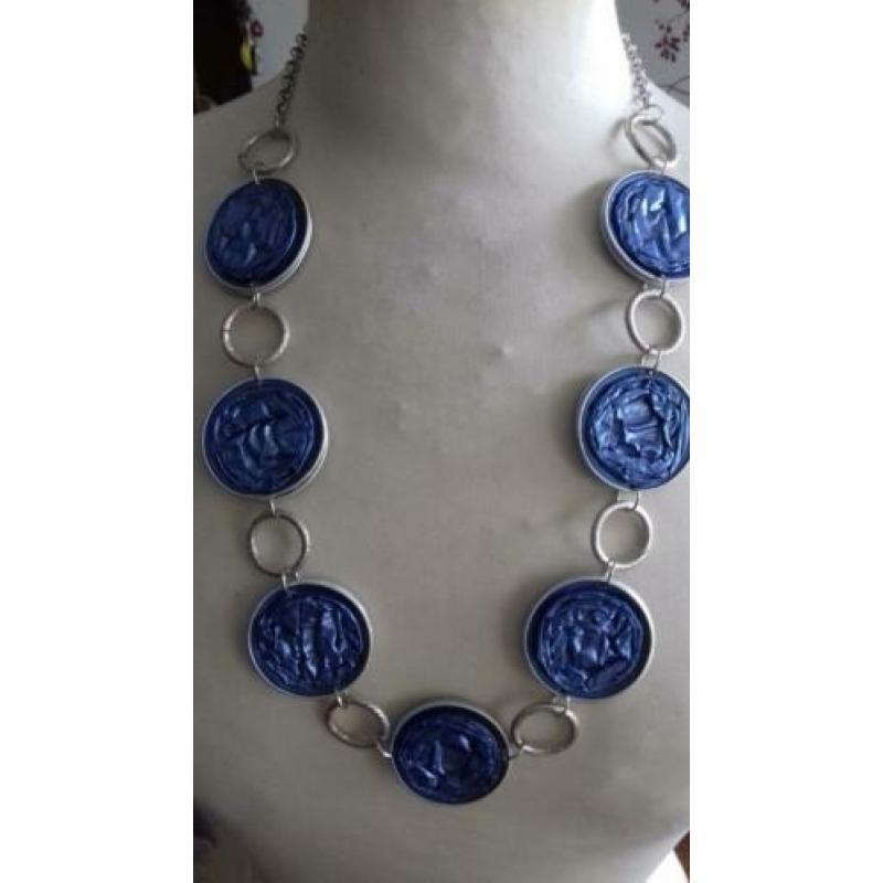Uniek! Mooie blauwe Nespresso Art ketting
