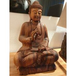 Houten boeddha beeld