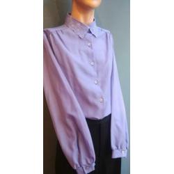 Vintage blouse (70s) met sierlijk kraagje ( MT M)