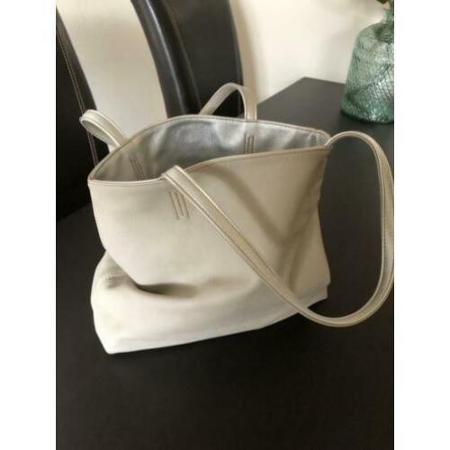 Crème Beige Zilver Handtas, ZGAN