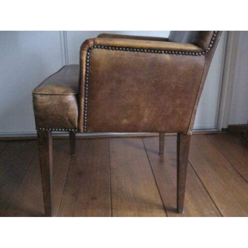 Prachtige schapenleren bureaustoel of fauteuil
