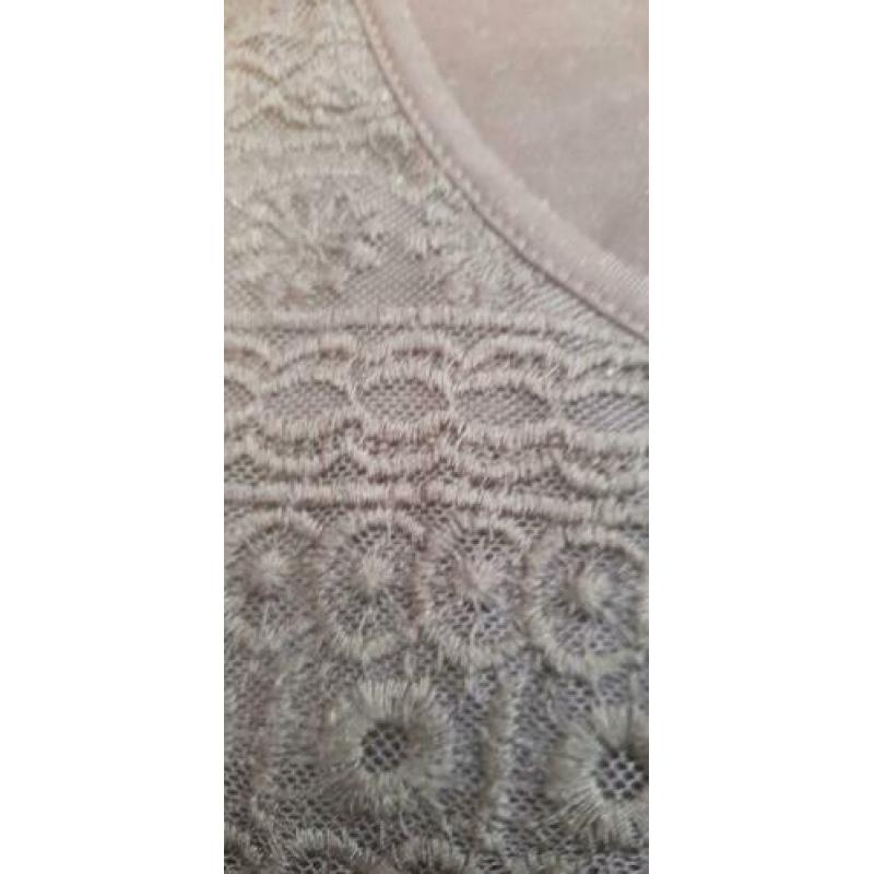 Zwart cropped top PAGE met kant S NIEUW