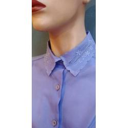 Vintage blouse (70s) met sierlijk kraagje ( MT M)
