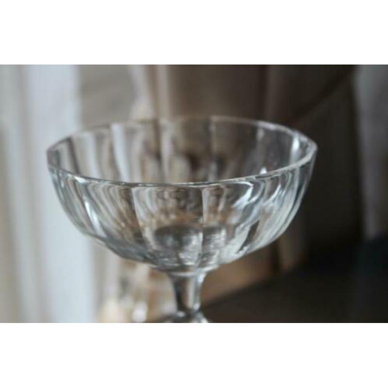 Antieke Franse 3 champagne coupes 19e eeuw