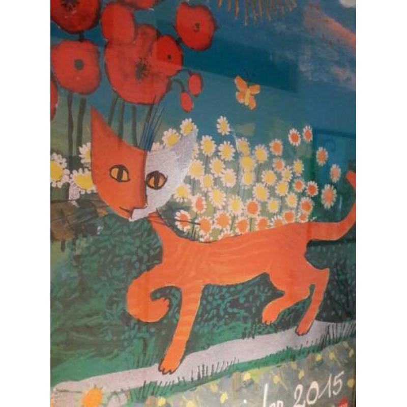Rosina Wachtmeister katten schilderij 55x75