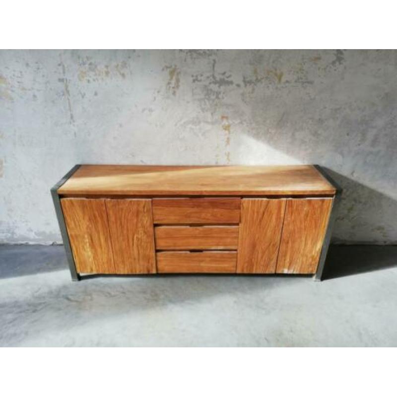 Massief teak houten dressoir 188cm breed