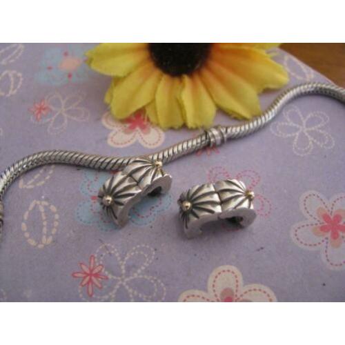 2 x Pandora clip P215 = sunburst + 14 krt GOUD in 1 koop