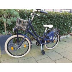 Mooie Loekie meisjesfiets denim blauw 20 inch met mandje