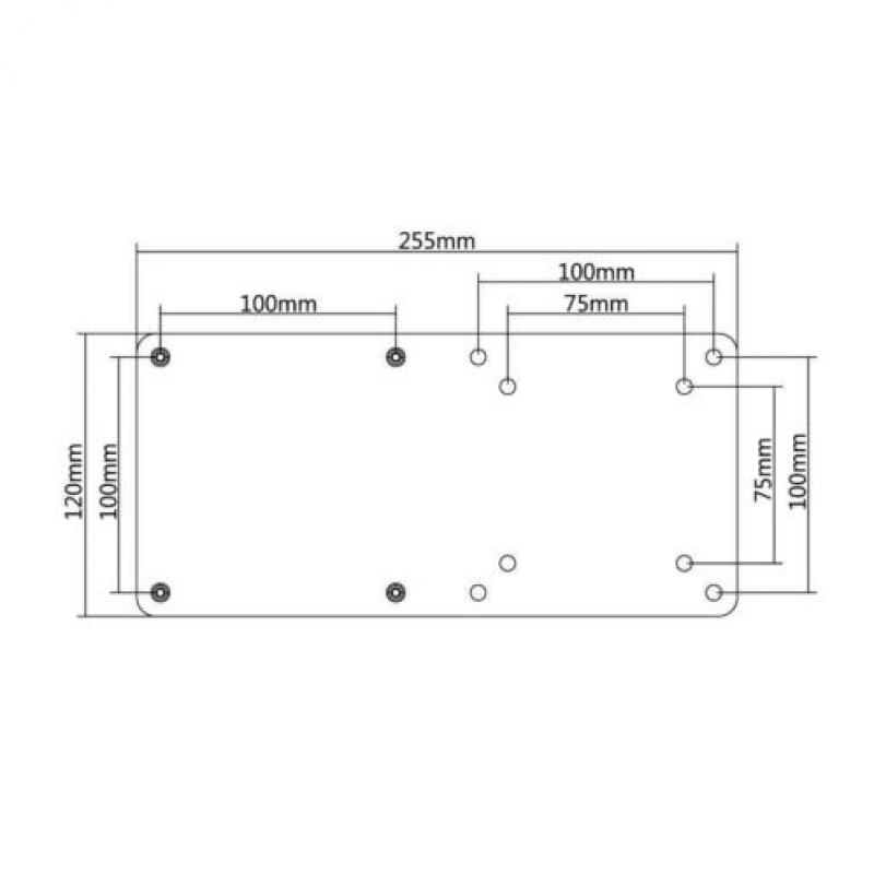Adapter VESA 75x75, 100x100 voor mini computer MC-721