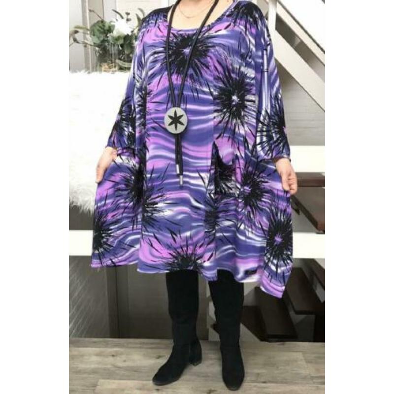 Elke oversized A-lijn tuniek/jurk apart (extra groot)