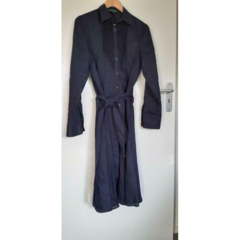 Jurk linnen Ralf lauren maat 8 donkerblauw