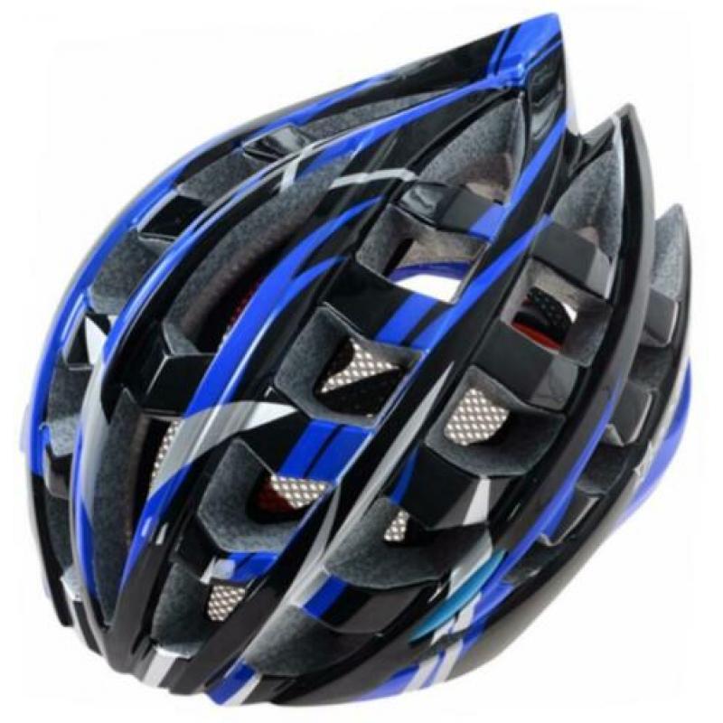 Fietshelm wielrenhelm blauw zwart racefiets fiets helm
