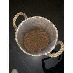 Plantenmand riet, nieuw inclusief vulling