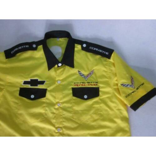 nieuwe CORVETTE Racing C6 blouse hemd shirt geel/zwart
