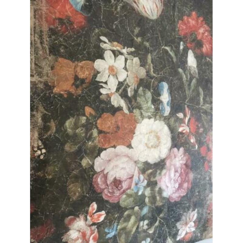 Bloemen wanddoek textiel/papier
