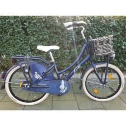 Mooie Loekie meisjesfiets denim blauw 20 inch met mandje